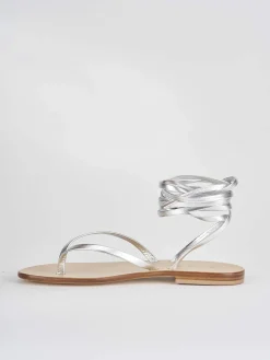 Clearance Sandalo infradito tacco 1 cm pelle Donna Sandali Tacco Basso