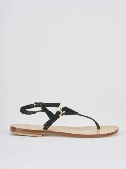 Online Sandalo infradito tacco 1 cm camoscio Donna Sandali Tacco Basso