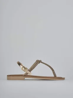 Outlet Sandalo infradito tacco 1 cm pelle Donna Sandali Tacco Basso