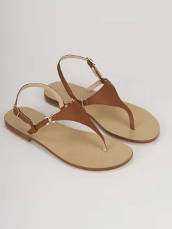 Online Sandalo infradito tacco 1 cm pelle Donna Sandali Tacco Basso