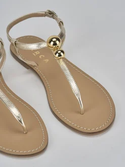 New Sandalo infradito tacco 1 cm pelle Donna Sandali Tacco Basso