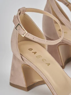 Outlet Sandalo tacco 6 cm camoscio Donna Sandali Tacco Alto