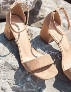 Sandalo tacco 6 cm camoscio Donna Sandali Tacco Alto