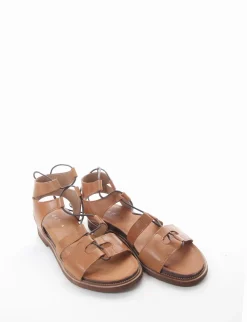 Clearance sandalo tacco 1 cm cuoio Donna Sandali Tacco Basso