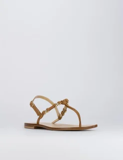 Outlet Sandalo tacco 1 cm pelle Donna Sandali Tacco Basso