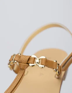 Outlet Sandalo tacco 1 cm pelle Donna Sandali Tacco Basso