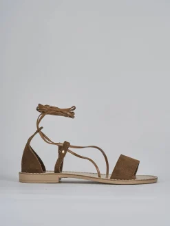 Clearance Sandalo tacco 1 cm camoscio Donna Sandali Tacco Basso