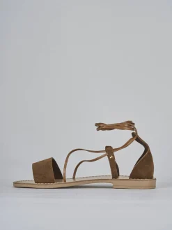 Clearance Sandalo tacco 1 cm camoscio Donna Sandali Tacco Basso