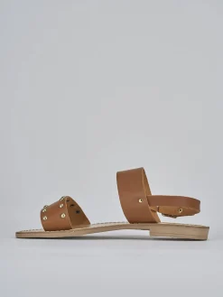 Outlet Sandalo tacco 1 cm pelle Donna Sandali Tacco Basso