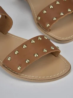 Outlet Sandalo tacco 1 cm pelle Donna Sandali Tacco Basso