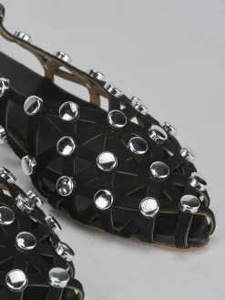 Online Sandalo tacco 1 cm camoscio Donna Sandali Tacco Basso