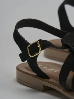 Clearance Sandalo tacco 1 cm camoscio Donna Sandali Tacco Basso