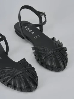 Sale Sandalo tacco 1 cm pelle Donna Sandali Tacco Basso