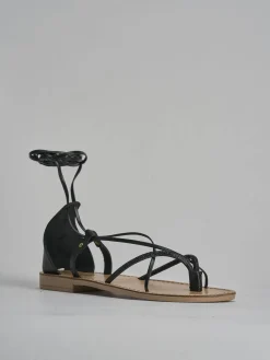 Sale Sandalo tacco 1 cm pelle Donna Sandali Tacco Basso