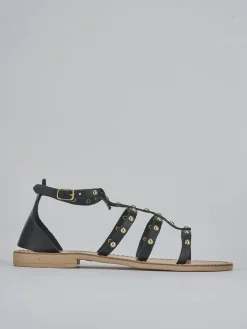 Outlet Sandalo tacco 1 cm pelle Donna Sandali Tacco Basso