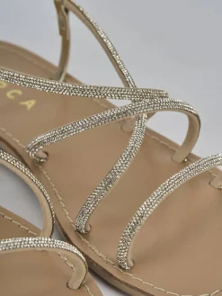 Discount Sandalo tacco 1 cm pelle Donna Sandali Tacco Basso