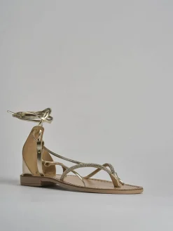 New Sandalo tacco 1 cm pelle Donna Sandali Tacco Basso