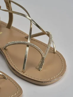 New Sandalo tacco 1 cm pelle Donna Sandali Tacco Basso