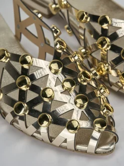 Sandalo tacco 2 cm pelle Donna Sandali Tacco Basso