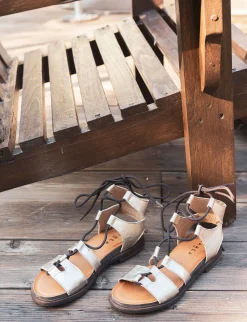 Clearance Sandalo tacco 1 cm pelle Donna Sandali Tacco Basso