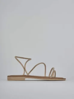 Hot Sandalo tacco 1 cm pelle Donna Sandali Tacco Basso