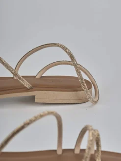 Hot Sandalo tacco 1 cm pelle Donna Sandali Tacco Basso