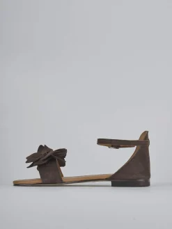 Hot Sandalo tacco 1 cm testa camoscio Donna Sandali Tacco Basso