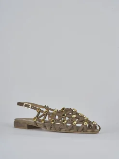 Sale Sandalo tacco 1 cm testa camoscio Donna Sandali Tacco Basso