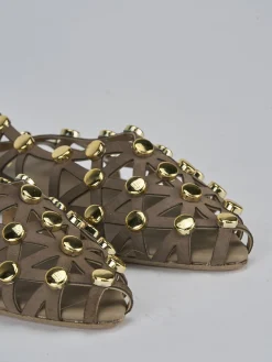 Sale Sandalo tacco 1 cm testa camoscio Donna Sandali Tacco Basso