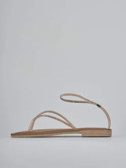 Clearance Sandalo tacco 1cm pelle Donna Sandali Tacco Basso