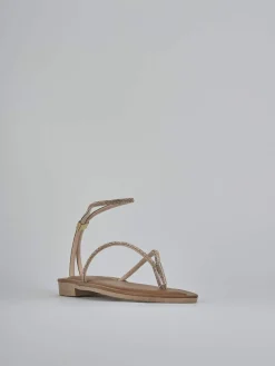 Clearance Sandalo tacco 1cm pelle Donna Sandali Tacco Basso