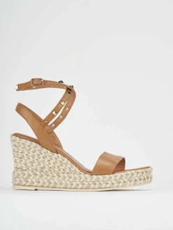 Online Sandalo zeppa 9 cm pelle Donna Sandali Zeppa