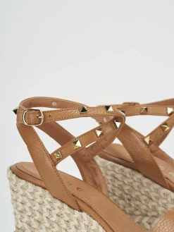 Online Sandalo zeppa 9 cm pelle Donna Sandali Zeppa