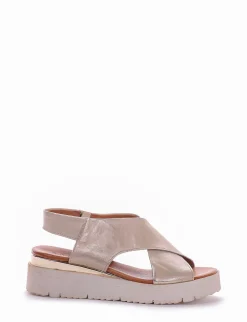 Clearance sandalo zeppa 3 cm platino Donna Sandali Zeppa