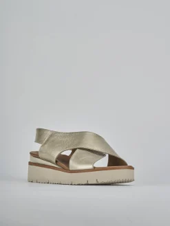 Clearance sandalo zeppa 3 cm platino Donna Sandali Zeppa