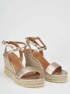 New Sandalo zeppa 9 cm pelle Donna Sandali Zeppa