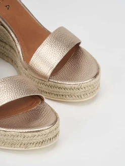 New Sandalo zeppa 9 cm pelle Donna Sandali Zeppa