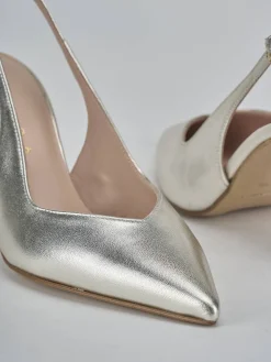Clearance Slingback decolte tacco 7 cm laminato Donna Slingback
