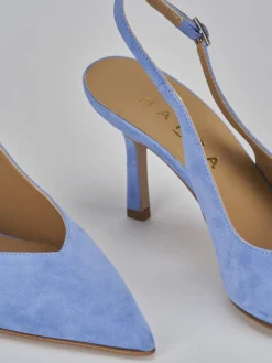 Clearance Slingback decolte tacco 7 cm camoscio Donna Slingback