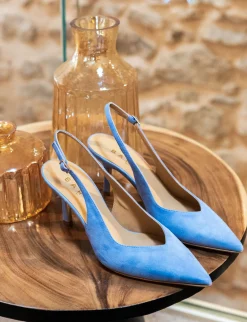 Clearance Slingback decolte tacco 7 cm camoscio Donna Slingback