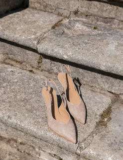 Online Slingback decolte tacco 7 cm camoscio Donna Slingback