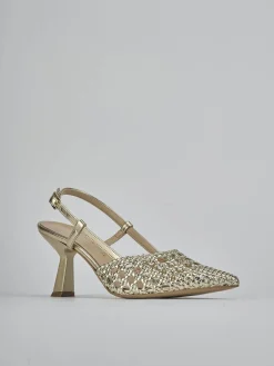 Discount Slingback tacco 7cm laminato Donna Slingback