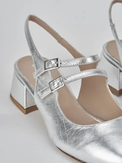 Discount Slingback tacco 4cm laminato Donna Slingback