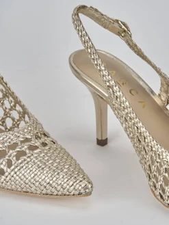 Clearance Slingback tacco 7cm pelle Donna Slingback