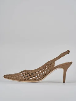 Discount Slingback tacco 7cm pelle Donna Slingback