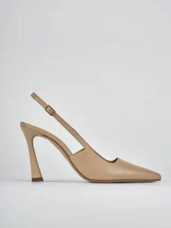 Discount Slingback tacco 9cm pelle Donna Slingback
