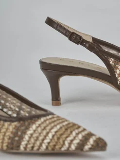 New Slingback tacco 5cm pelle testa Donna Slingback