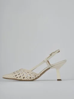 Discount Slingback tacco 7cm pelle Donna Slingback