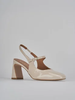 Clearance Slingback tacco 7cm pelle Donna Slingback
