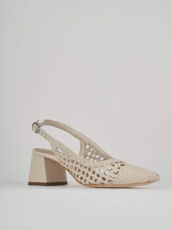 Discount Slingback tacco 5cm pelle Donna Slingback